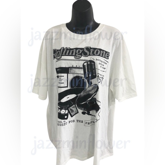 Rolling stones iconic homage to rock and roll white tshirt size large brand new - Picture 1 of 16